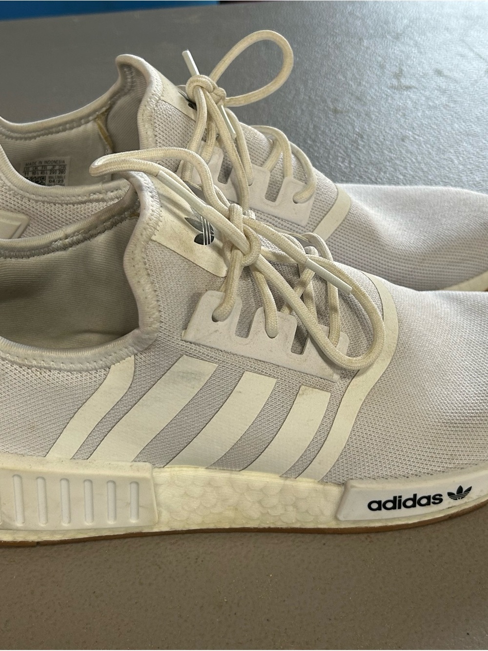 adidas Men’s Cream/White NMD-Inspired Knit Sneakers